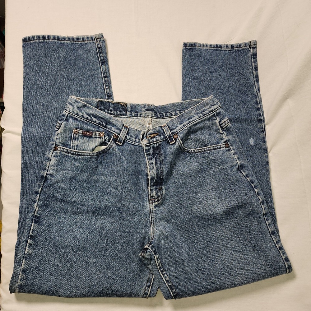 Riders Vintage Denim Blue Jeans High Waist Jeans Size 10 M Mom Distressed Womens